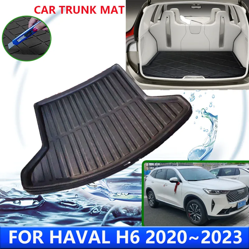 For Haval H6 3th Gen 2020~2023 2021 2022 Car Rear Trunk Protector Pads Auto Waterproof Liner Anti-Fouling Floot Mat Accessories