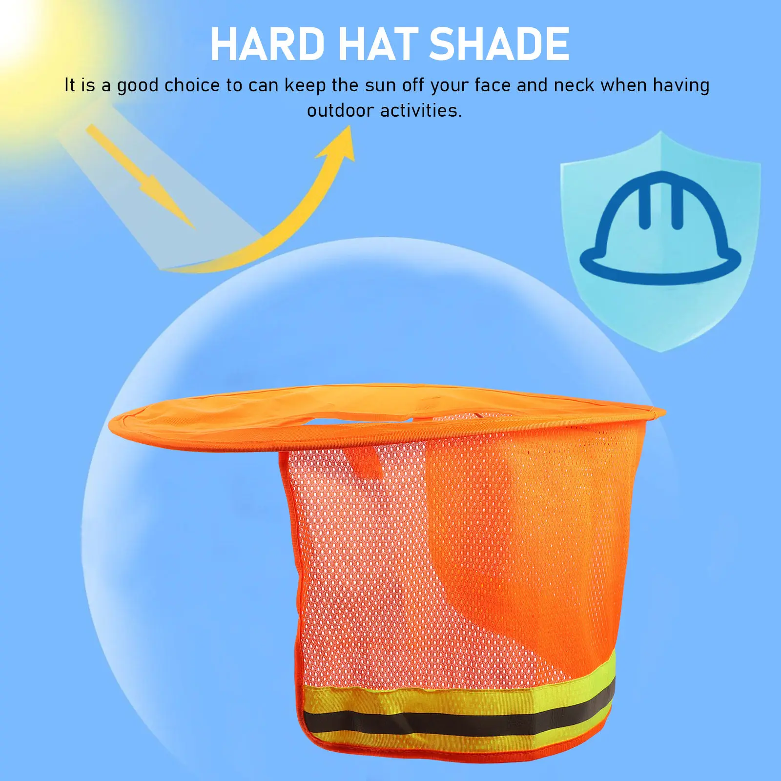 Sun Shade Full Brim Hard Hat Neck Protector Anti Uv Cooling Visor for Outdoor Workers Construction Gear