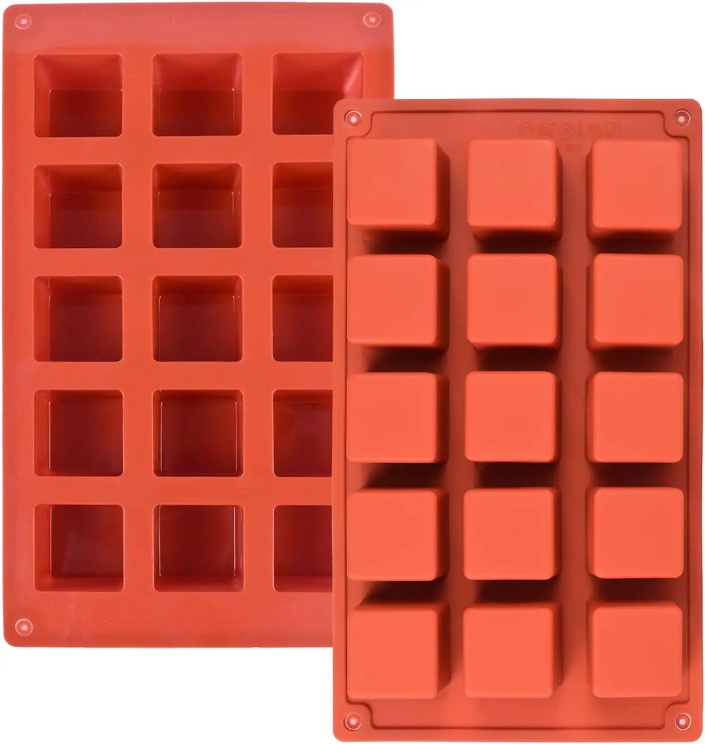 

2 Pack Square Silicone Mold, Candy Chocolate Mousse Cake Baking Mold Dessert Molds for Soap,Ice cream,Truffle,Brownie