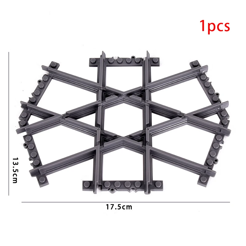 MOC Stadt Zug Schiene Kreuzung Flexible Gleise Gabelte Gerade Gebogene Schienen Schalter Baustein Ziegel Kreative DIY Spielzeug – Detail 9