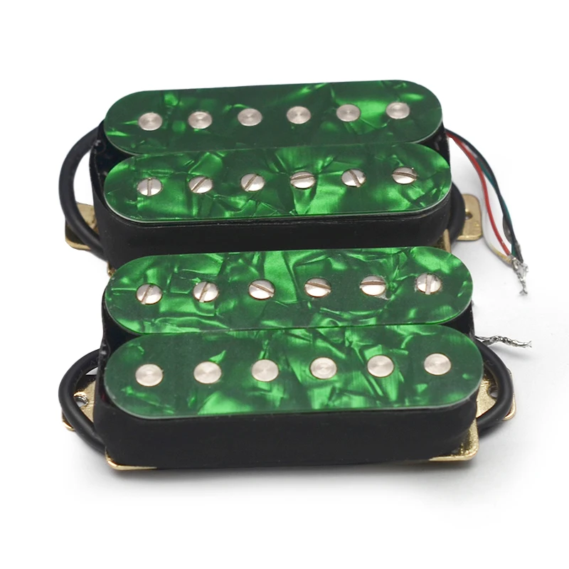 لؤلؤة خضراء الغيتار الكهربائي هامبوكر قابل للتعديل المسمار المزدوج لفائف ل 6 سلسلة الغيتار الكهربائي لفائف تقسيم لاقط N7.5K/B15K #6