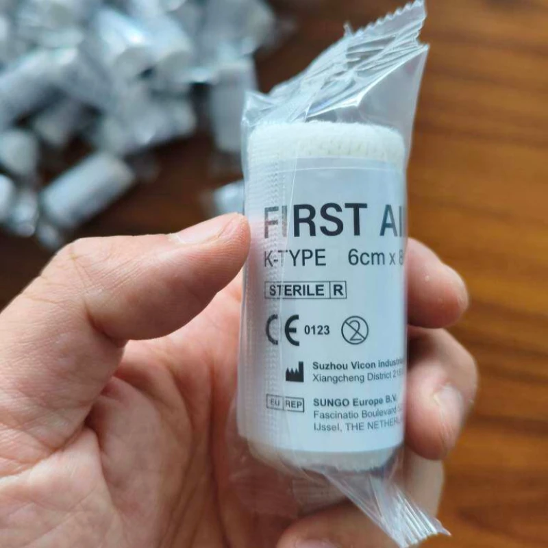 6Pcs Sterile Hemostatic Bandage PBT Elastic Roll Absorbent Wound Care First Aid Travel Kit Disposable Trauma Safe Pack