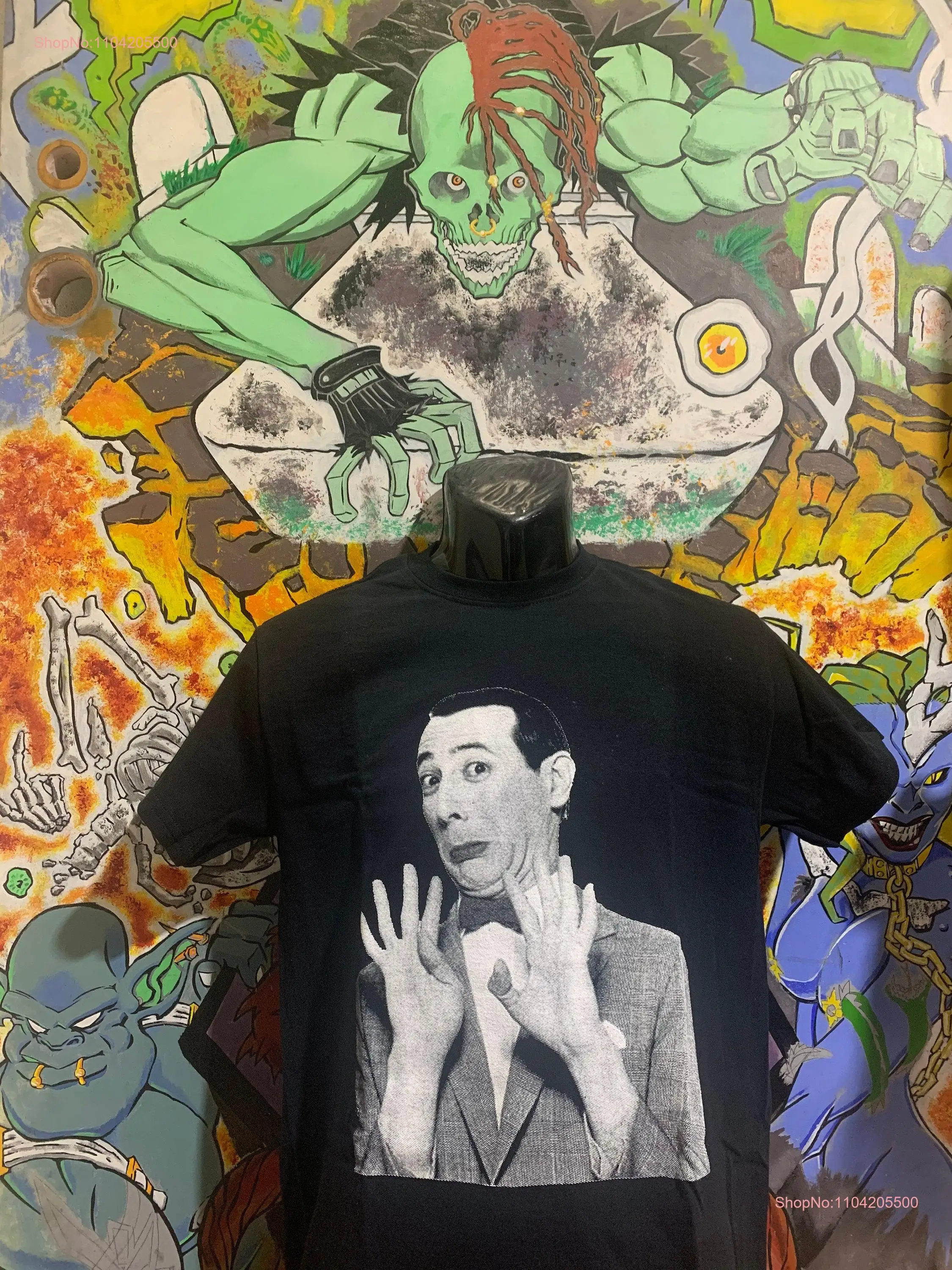 Pee Wee Herman Face T Shirt Paul Reubens Phil Hartman Jombie long or short sleeves