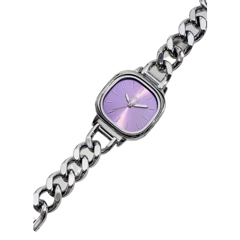 ZGO Luminous Watch Girl's Purple Sugar Cube Bracelet Quartz Watch Student Quartz Electronic Watches