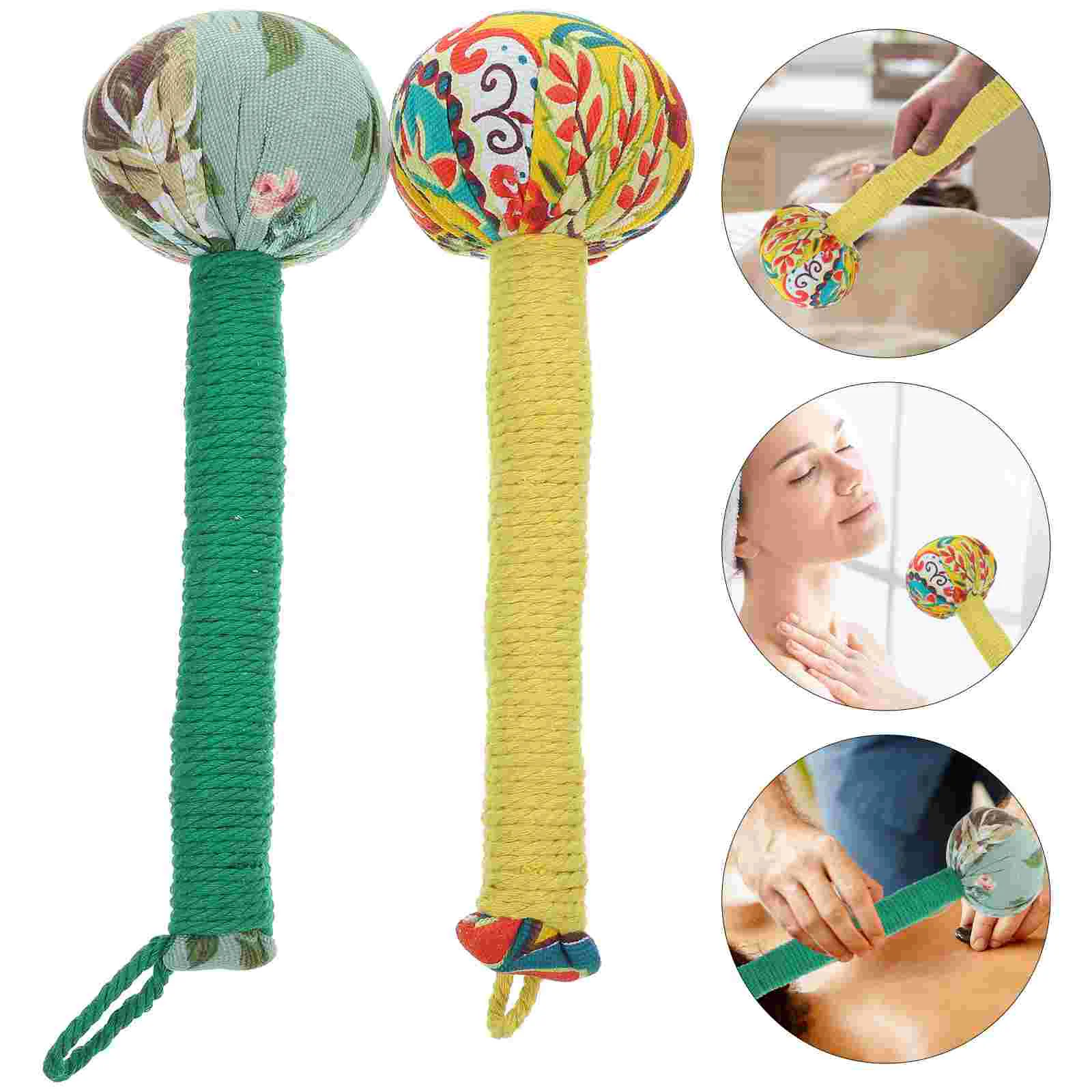 

2 Pcs Neck Massager Moxibustion Hammer Ball Handheld Shoulder Massaging Tool Hammers for Back Father