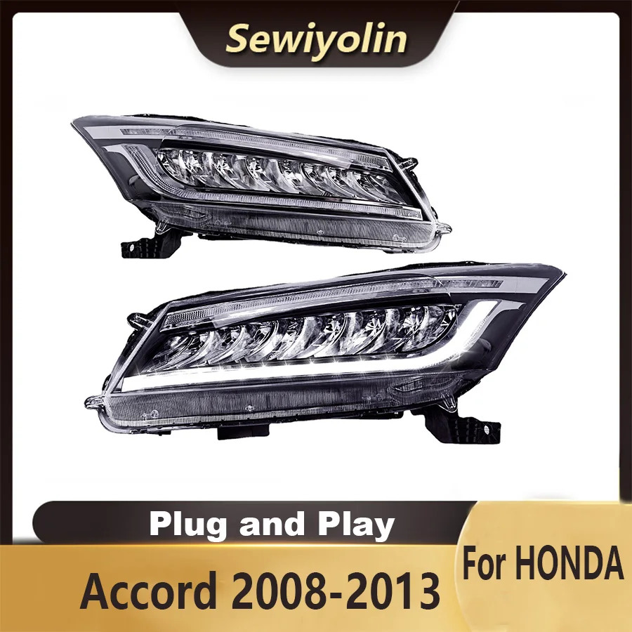 

Для Honda Accord 2008-2013 8TH автомобильные аксессуары фара в сборе светодиодные фонари лампа DRL сигнал Plug and Play дневные ходовые