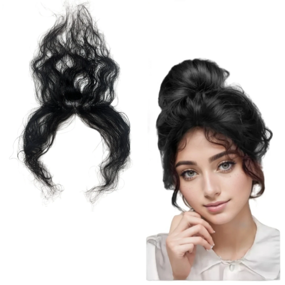 Frangia riccia con clip in capelli umani al 100%, extension traspiranti in pizzo con effetto baby hair naturali, ideali per capelli diradati._voghion.com