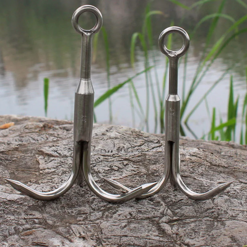 3-Claw Grappling Hook Stainless Steel Tree Climbing Hook Grappling Steel Hook Rock Climbing Claw For Outdoor Hiking Walking