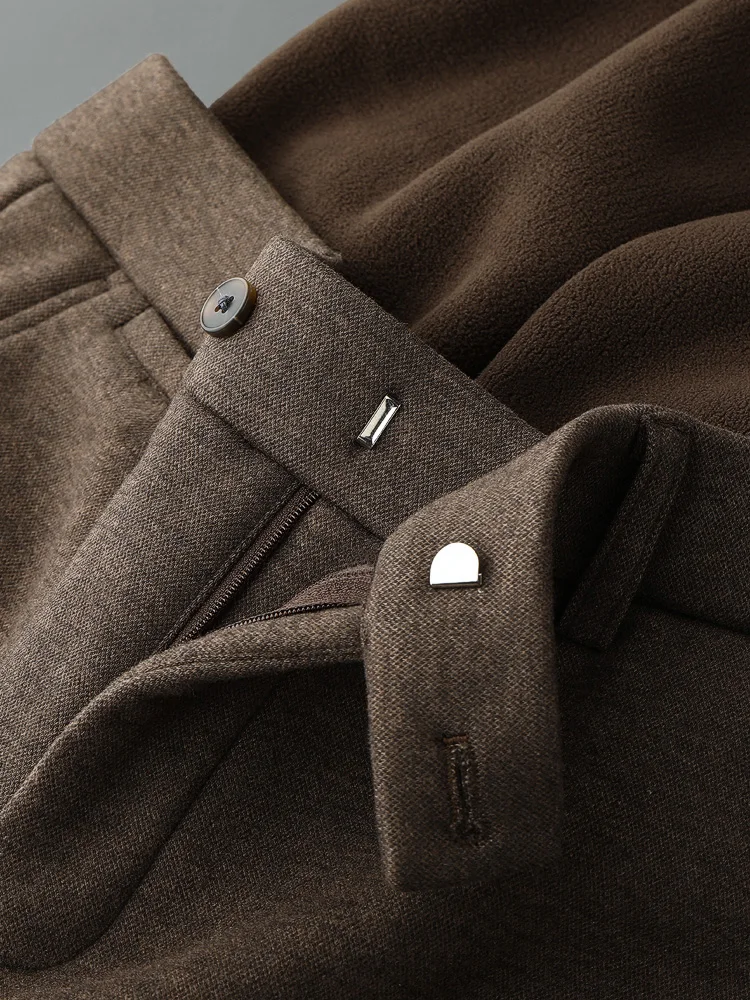 

Fce Lined Thiened Men's Woolen Trousers Faionable Busin Casual Long Pants for Autumn Winter Classic Sle