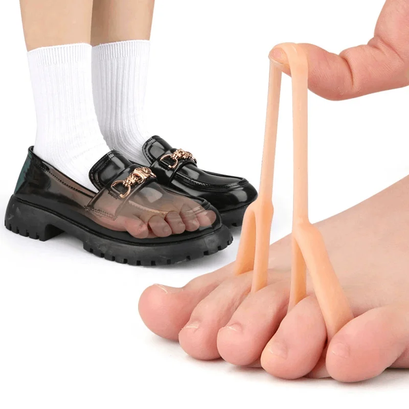 1/2/5/10Pairs Soft Silicone Toe Finger Separator 3 Hole Hallux Valgus Orthopedic Spacers Overlapping Hammer Foot Corrector 3