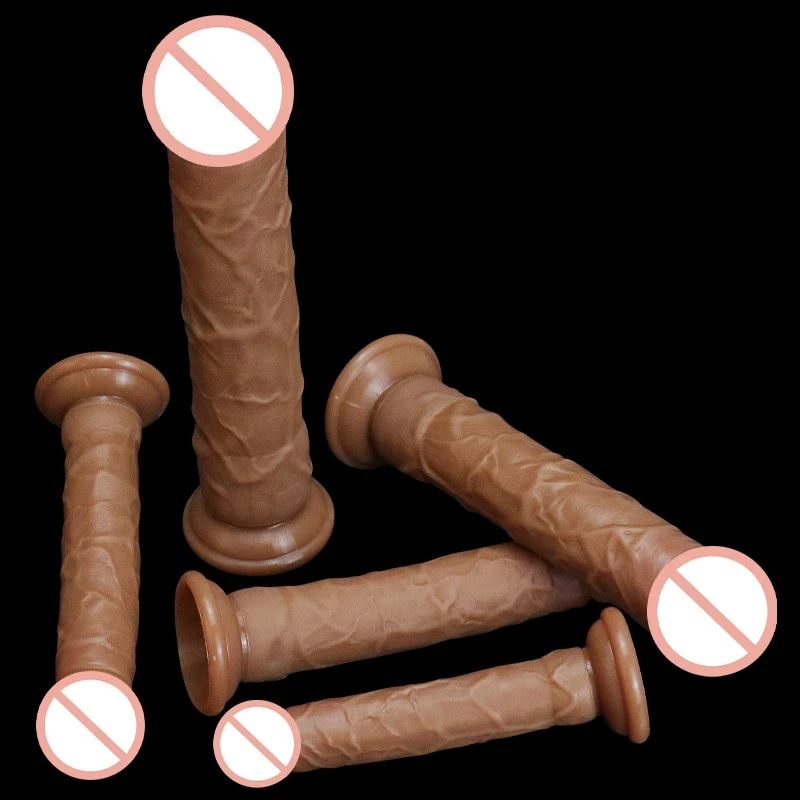 Consolador artificial para mujer, juguete sexual de silicona líquida carnosa, agradable a la piel, estimulación vaginal, pene