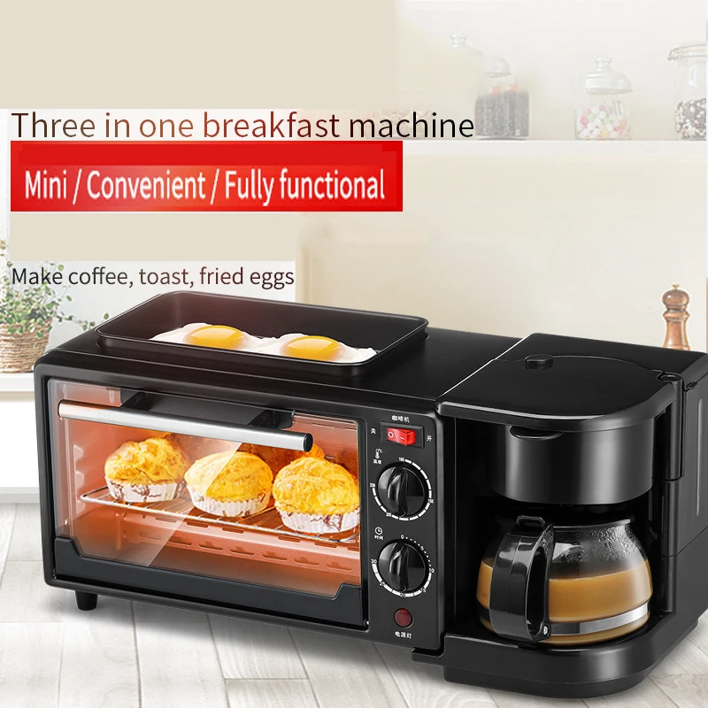 

Electric Breakfast Machine 9L Automatic Multifunction Sandwich Coffee Maker 3 In 1 Household Oven Pan Grill Toaster Appliance