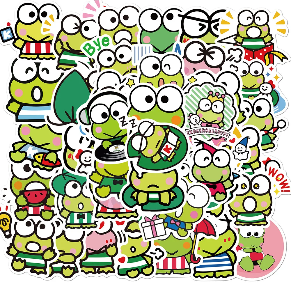 10/30/50pcs Funny Kero Kero Keroppi Children Stickers Cartoon Decals DIY Notebook Sketchbook Stationery Kawaii Sanrio Sticker