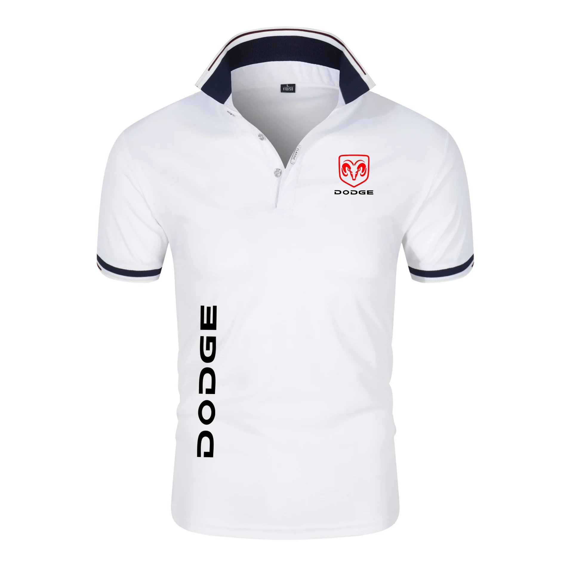 2024 nuovi uomini moda Dodge stampa estate strappanti pantaloncini da uomo manica traspirante abiti da lavoro Tee Shirt polo