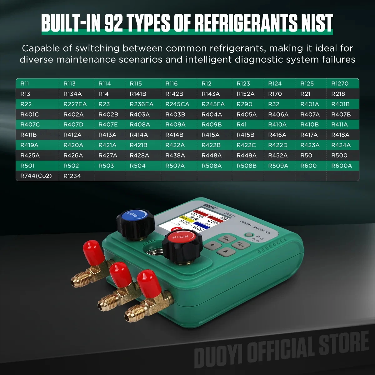 0-6000Kpa Koeling Manometer Digitale Vacuüm Drukspruitstuk Tester Meter Vacuümmeter voor HVAC Airconditioner Tool