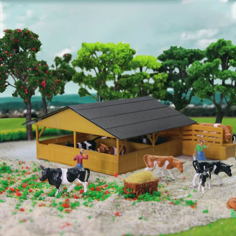 Modelo em escala kits de animais modelo vacas cavalo peagans pássaros para modelo de construção ho n campo de agricultura modelo trem diorama cena