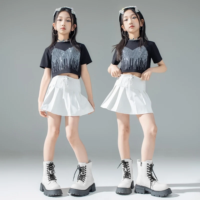 Kids Groep Kpop Outfit Meisjes Jazzdans Kostuum Kinderen Hip Hop Kleding Street Dance Suits Stage Performance Slijtage DW10718