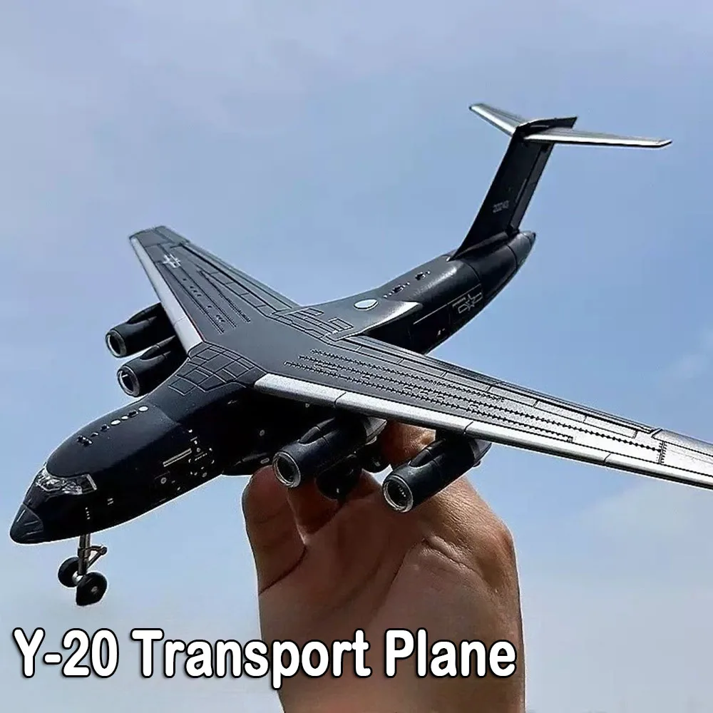 

1:180 Y-20 Transport Aircrafts Toys Models Cabin Doors Opened Miniature Airplanes with Light Sound Pull Back Fighters Boys Gifts