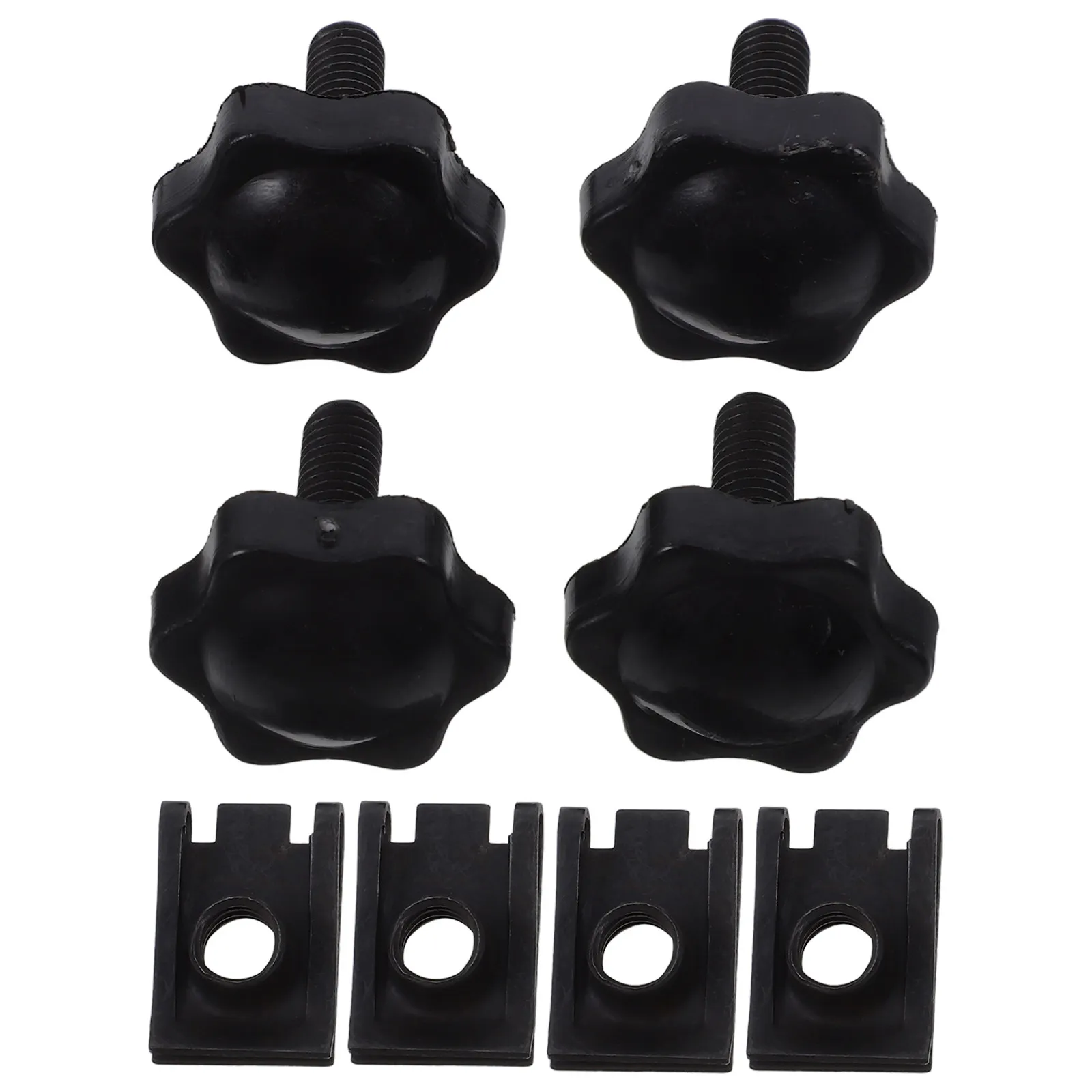 4Pcs Saddlebag Mount Bolt Set Knurled Locking Star Knobs Steel PP Construction Secure Motorcycle Saddlebags Theft-Resistant