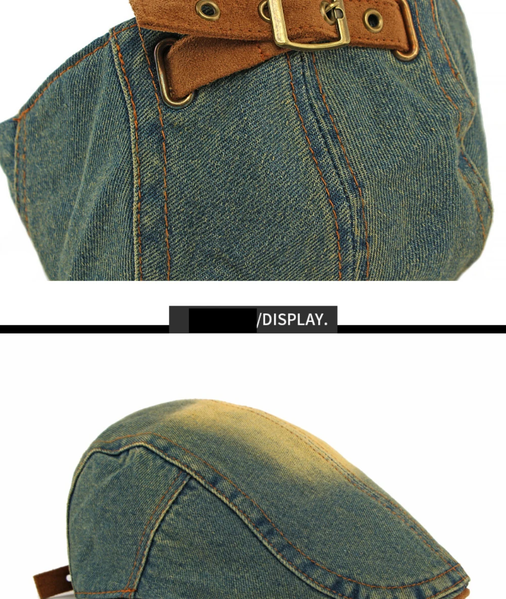 HT5042 Baskenmützen für Männer und Frauen Vintage Künstler Maler Baskenmütze Neue Frühling Sommer Herbst Ivy Flachmütze Herren Damen Denim Baskenmütze – Detail 8