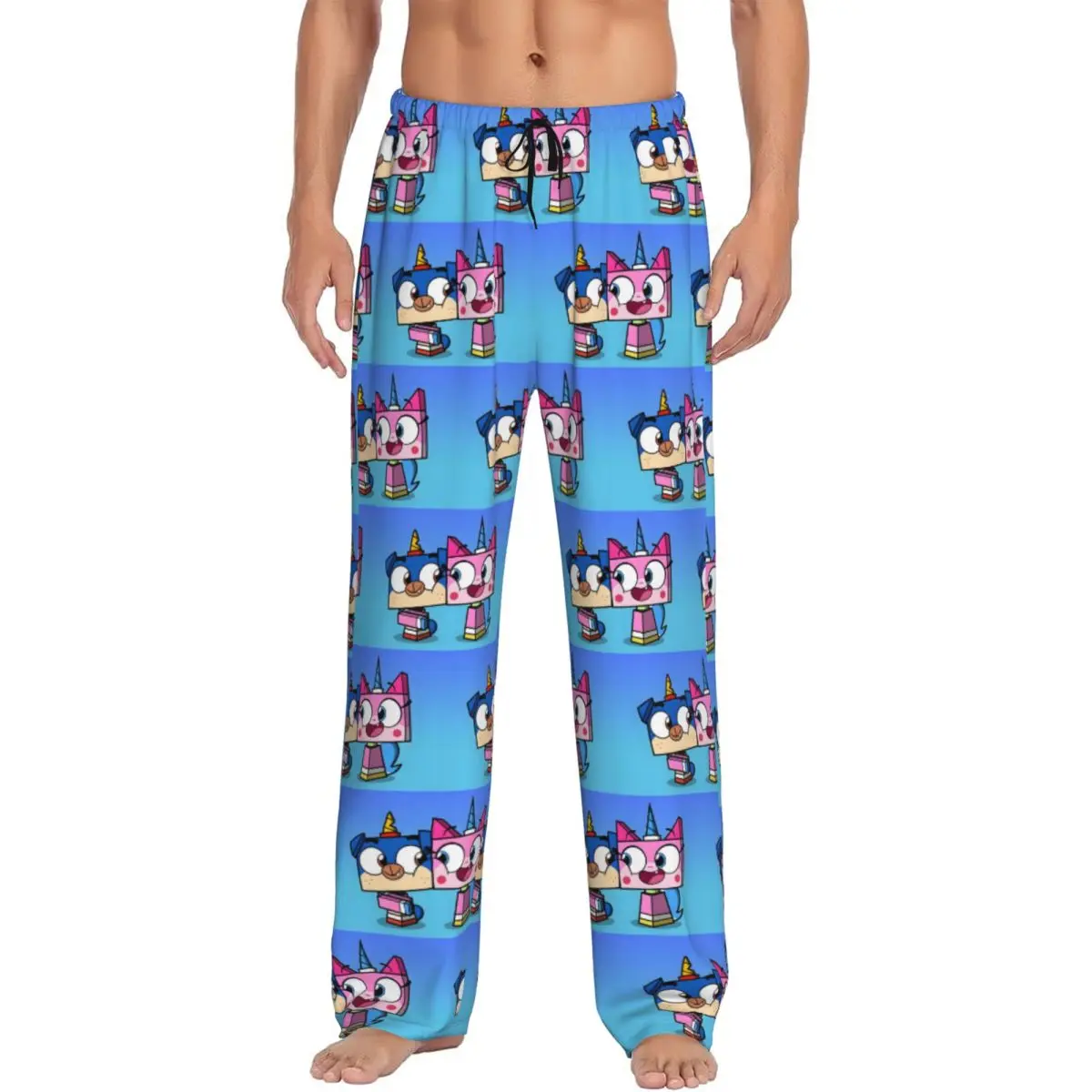 

Custom Print Unikitty Pajama Pants for Men Cat Anime Sleep Sleepwear Bottoms with Pockets