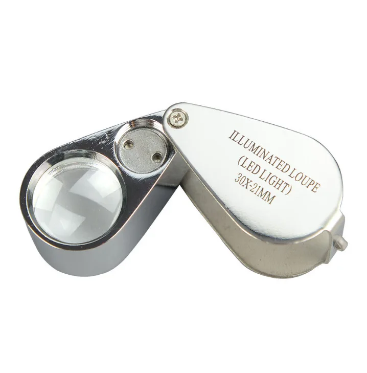 Folding Jewllery Loupe Portable Magnifying Glass Pocket Size Lovely Jewllery Magnifier 30X Magnification Metal