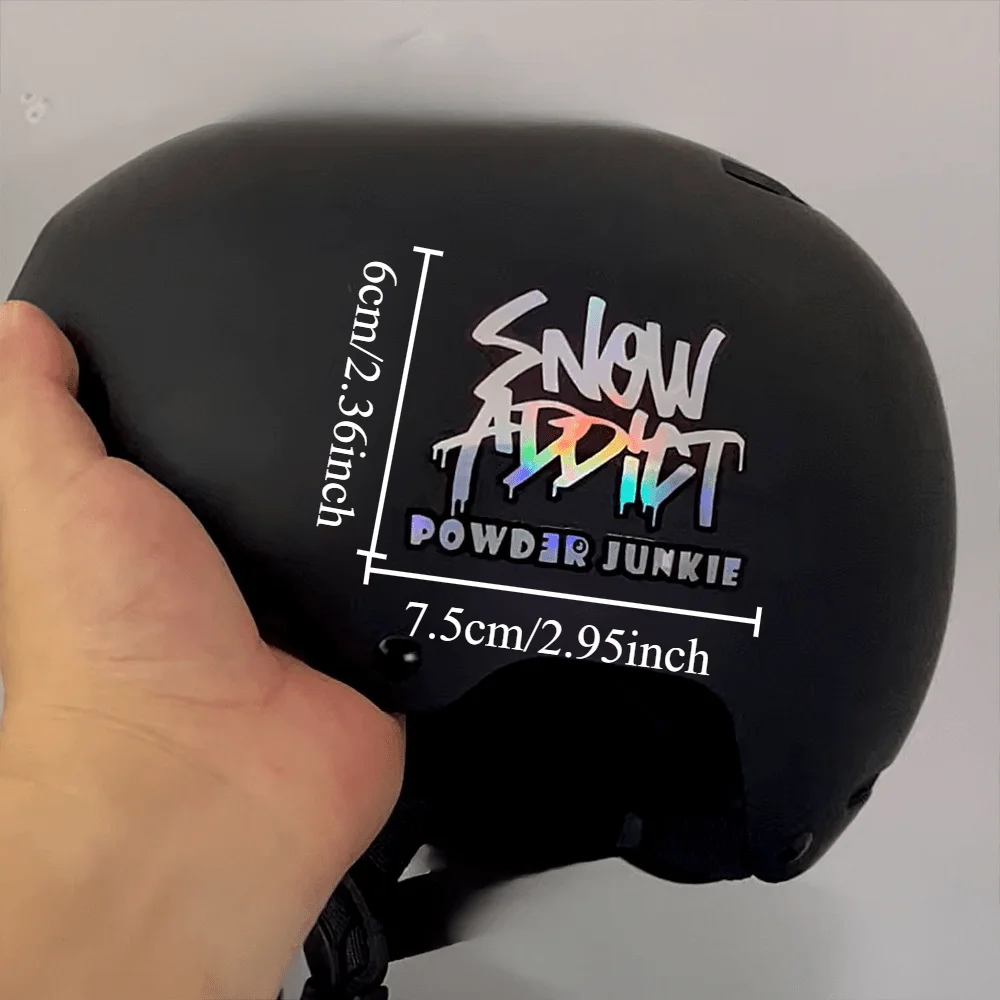 1Pc Holographic Drip Letter Vinyl Decal, Waterproof Sticker for Ski Helmet, Snowboard, Car, Motorcycle & Laptop