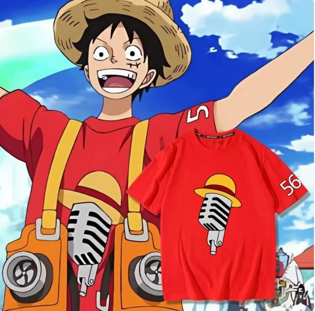 Disfraz de cosplay de Uta x Luffy para actuación en escenario. Camiseta de Anime y Conjunto Completo para Hombre y Mujer (Estilo ACG Japonés)