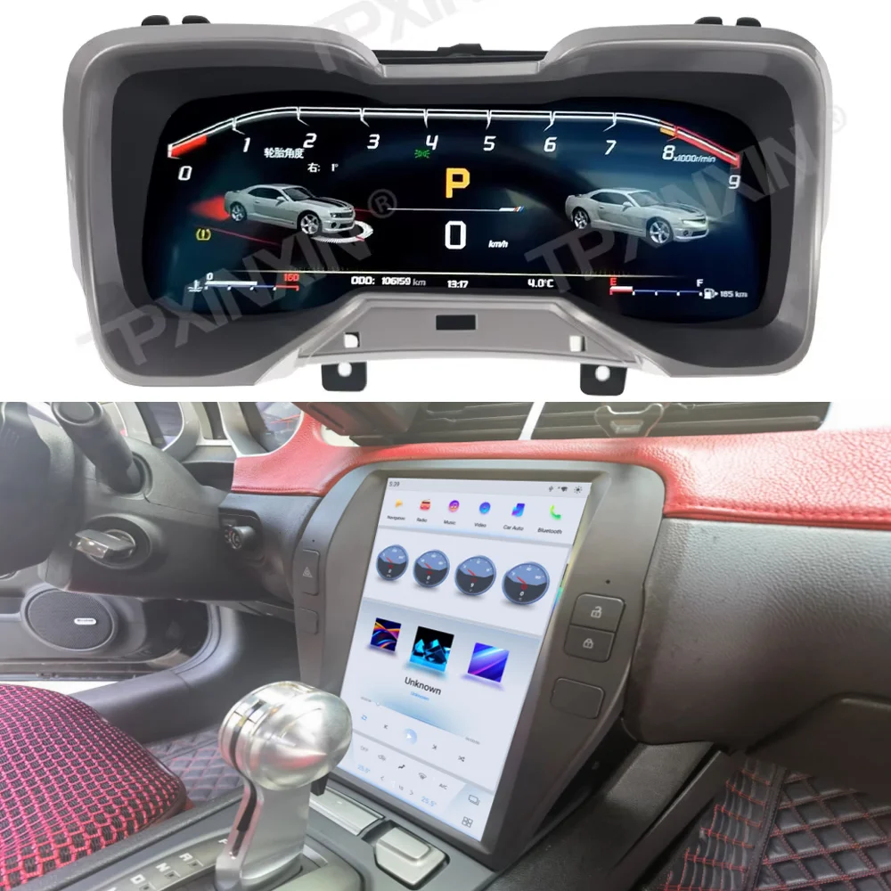 For Chevrolet Camaro 2010-2015 Car Digital Cluster + Android Radio Navigation Instrument Panel Virtual Cockpit Dash Head Unit