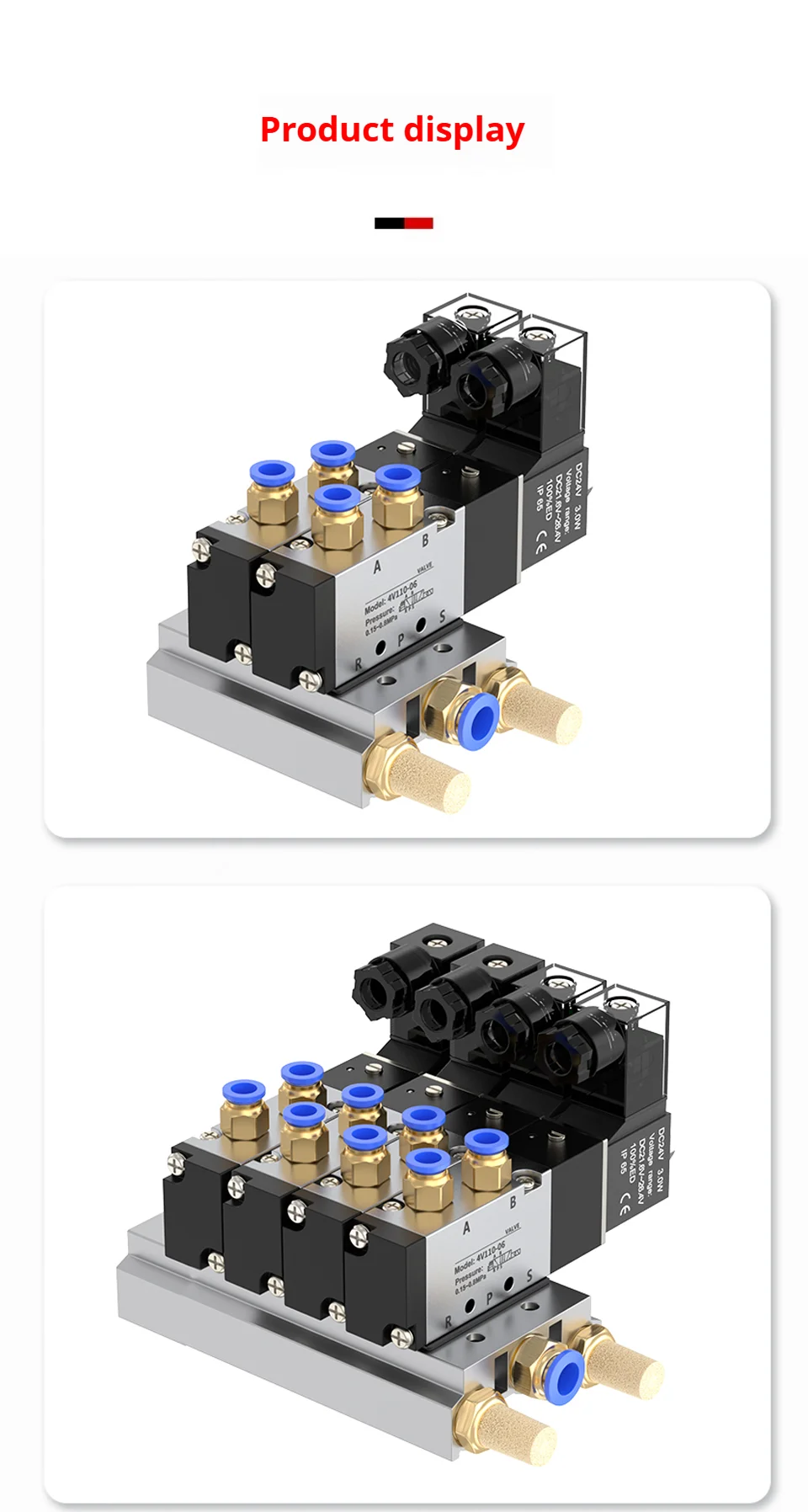 Detalhe 1 de Válvula solenoide 4V110-06 Pneumática