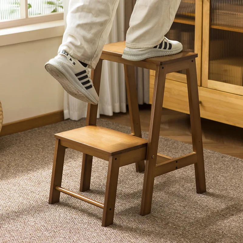 eb-Household foldable ladder stool telescopic wooden mini 3-step ladder multi-functional steady стул