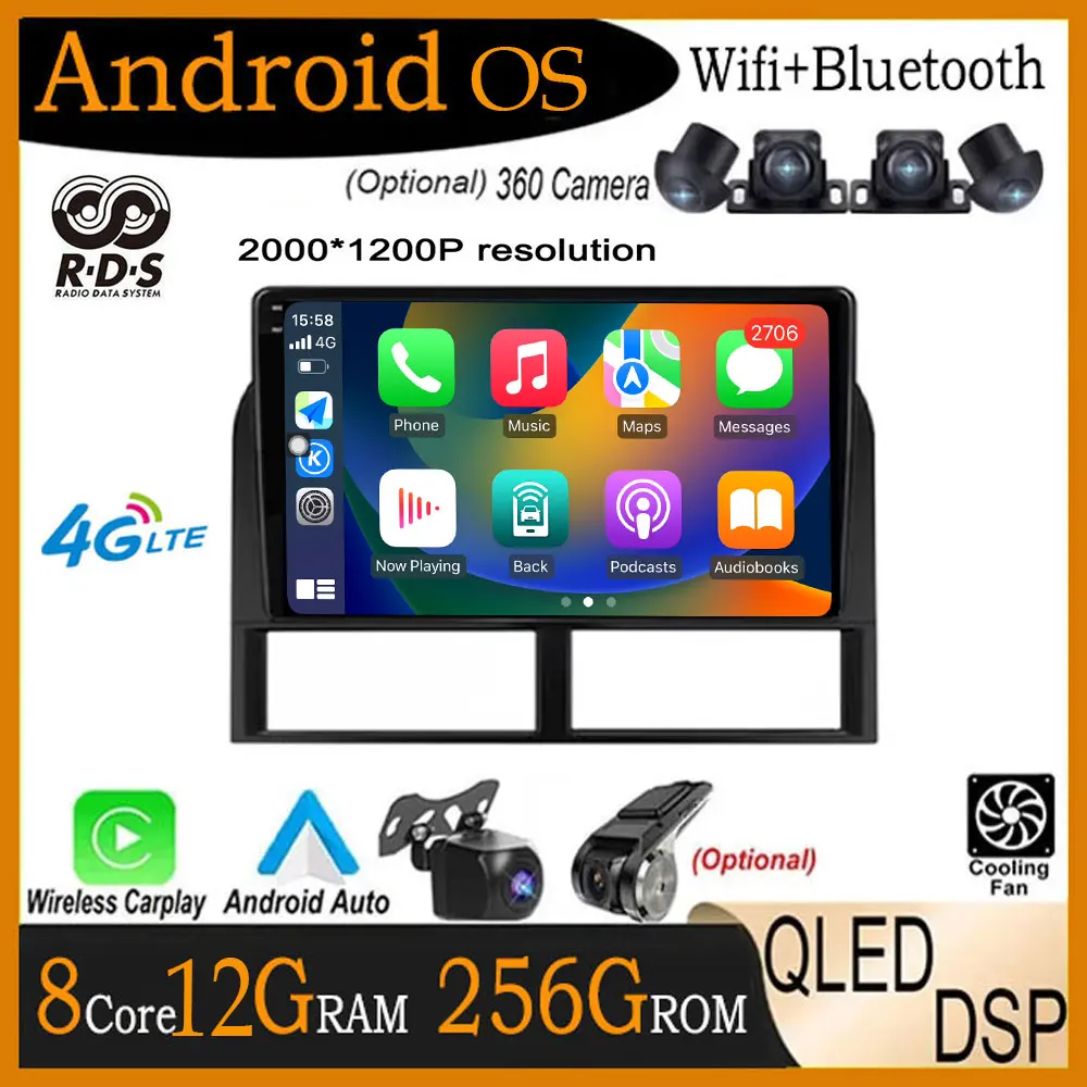 4G Lte Android 14 Radio For Jeep Grand Cherokee II WJ 1998 - 2004 Car Stereo Multimedia Player Carplay Auto GPS Navigation