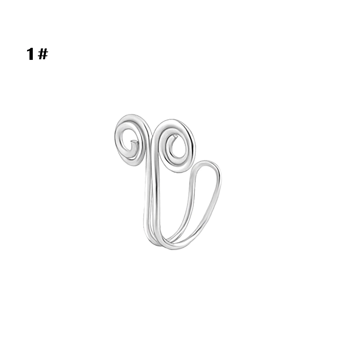 Nose ring copper inlaid zircon non perforated heart pendant fake human puncture jewelry