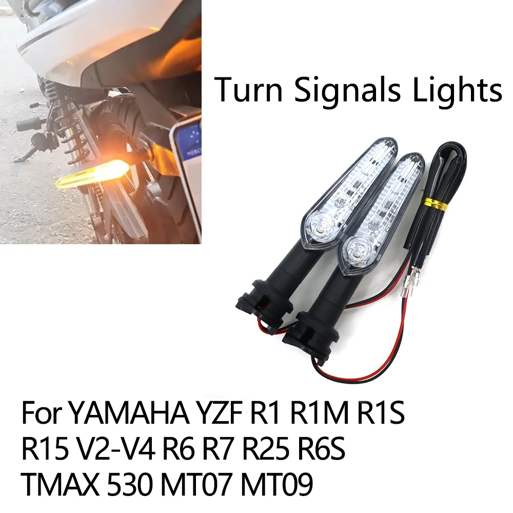 

For YAMAHA YZF R15 V2-V4 R1 R1M R1S R6 R7 R25 R6S T-MAX TMAX 530 MT 07 09 Motorcycle Front Rear Turn Signals Lights Indicator