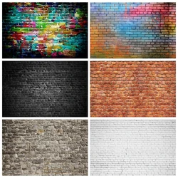 Grunge Brick Wall Stone Photography Backdrop Greenery Green Leaves Graffiti Wedding Baby Birthday Portrait Background Photozone