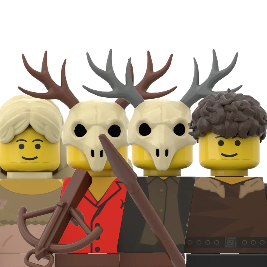 

MOC Forest Monster Figures Building Blocks Hunter Deer Bone Mask Fairy Crossbow Weapons Bear Man Bricks Toys