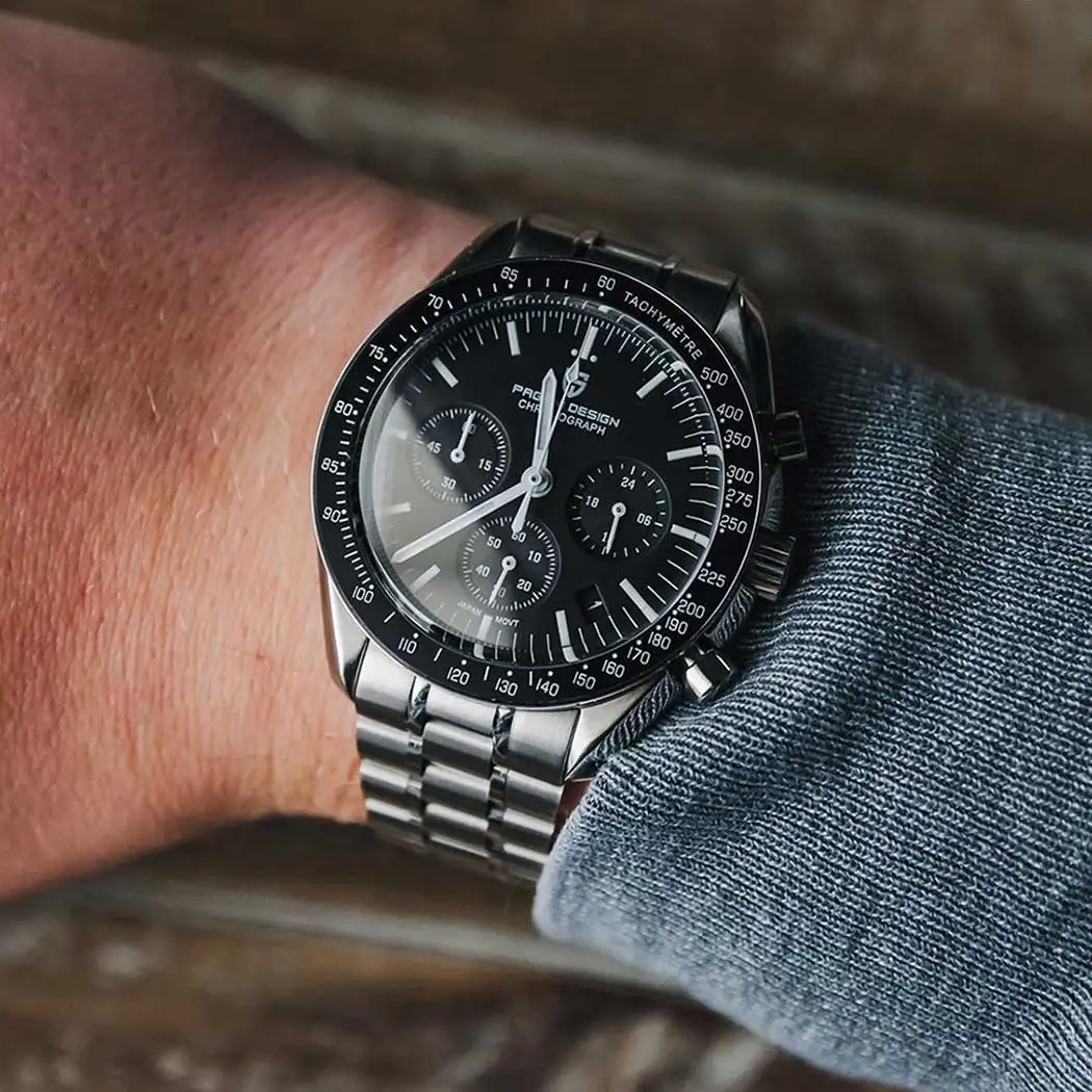 

Часы PAGANI DESIGN Moon Watch, роскошные ретро-кварцевые часы для мужчин, из нержавеющей стали, с люминесцентным покрытием, сапфировым стеклом AR, хронографом, модель 2026 года.