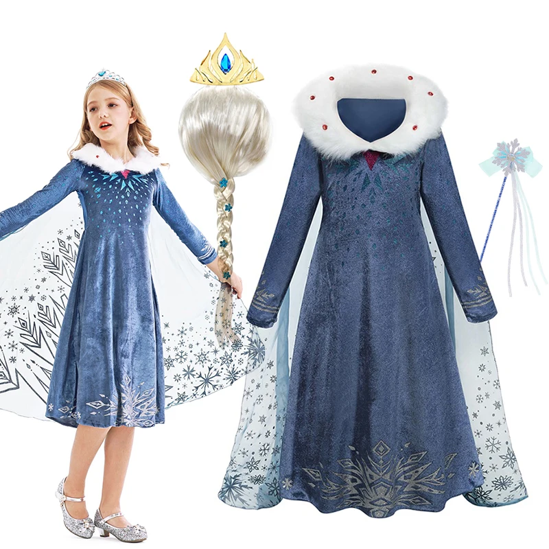فساتين أميرات ديزني فروزن آنا إلسا فستان ترتر شبكي للأطفال أزياء ملكة الثلج التأثيرية لحفلات أعياد الميلاد #3