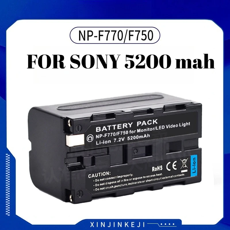 

5200mAh High Capacity NP F750 Battery Replacement for Sony NP F770 NP F750 Full Decoded Battery for Sony Camcorder Power