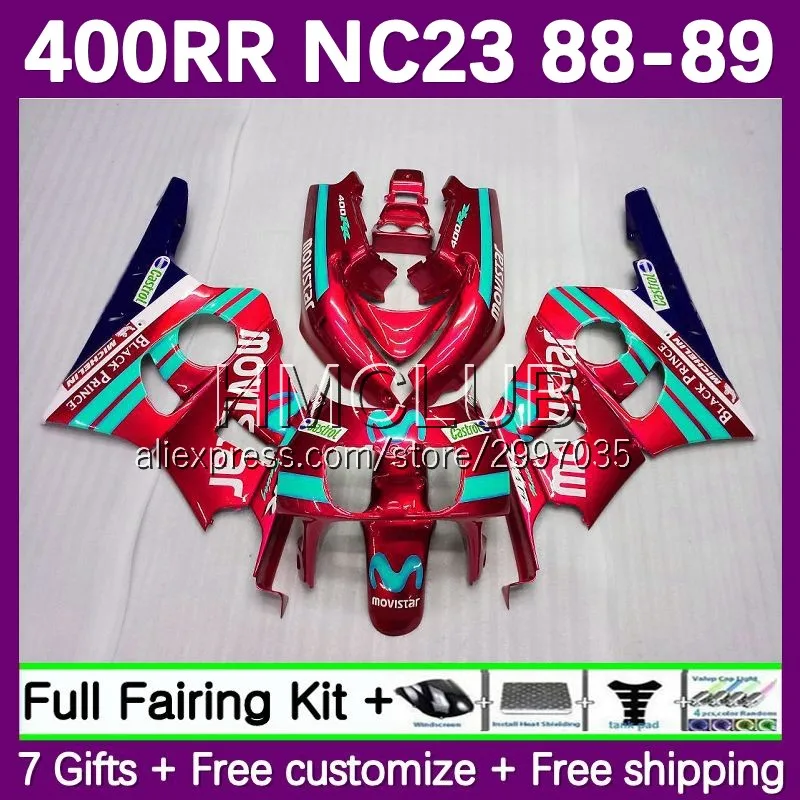 Fairing Kit For HONDA CBR400RR CBR 400RR 400 RR CC 1988-1989 39No.101 NC23 CBR-400RR CBR400 RR 88 89 1988 1989 Body Red Movistar