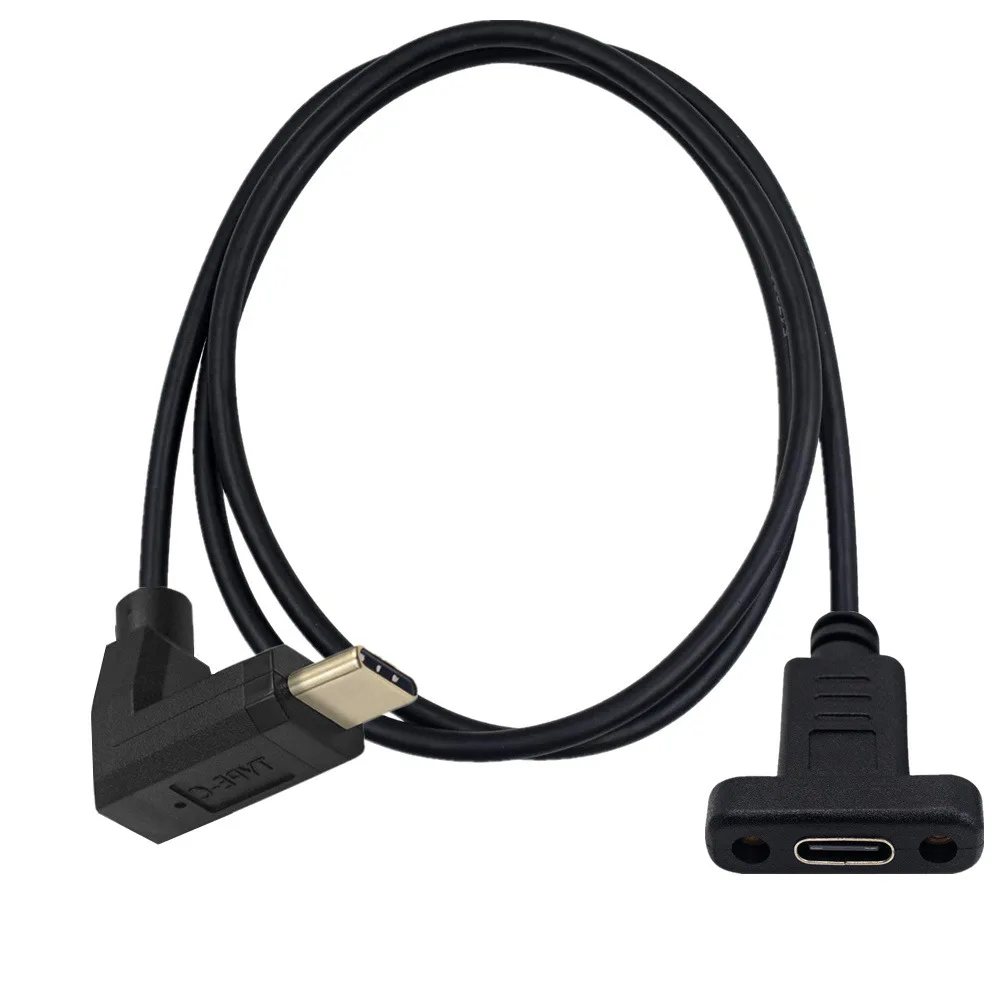USB 3.2 Type C Extension Cable with Panel Mount Screw,USB C female to USB C Male extending Wire Extender Data Cord