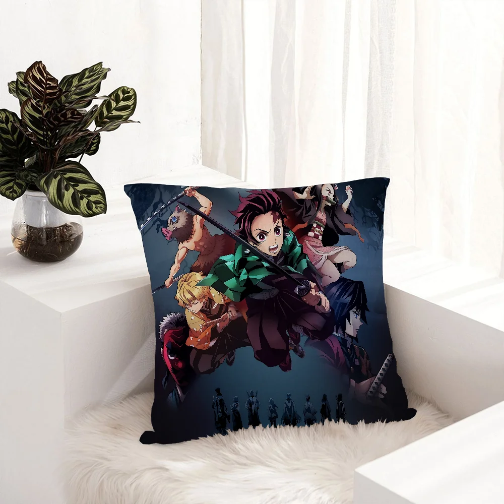 Demon Slayer Personalized Picture Text Home Decorative Pillows Household Gifts 45x45cm