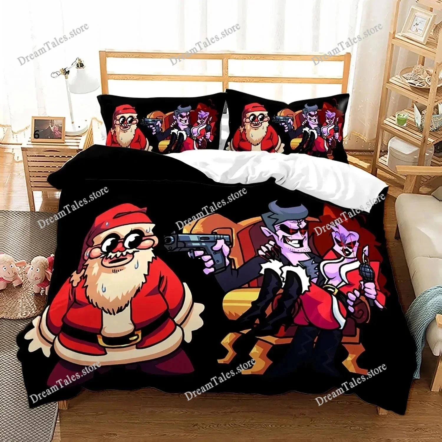 

3D Friday Night Funkin Bedding Set Single Twin Full Queen King Size Friday Night Funkin Bed Set Children Kid Bedroom Duvet Cover
