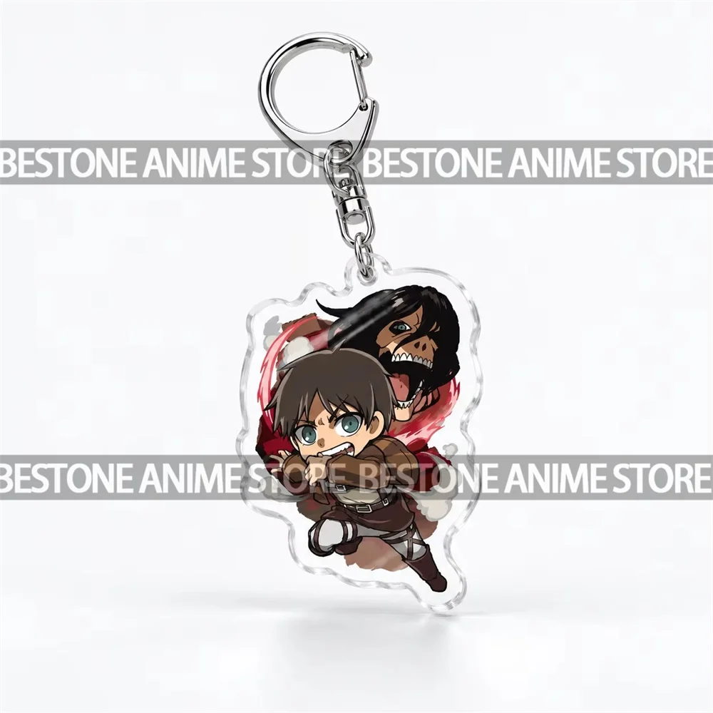 Attack on Titan 6cm Chibi Battle Action Acrylic Keychain Anime Bag Pendant Fans Collectible Gift