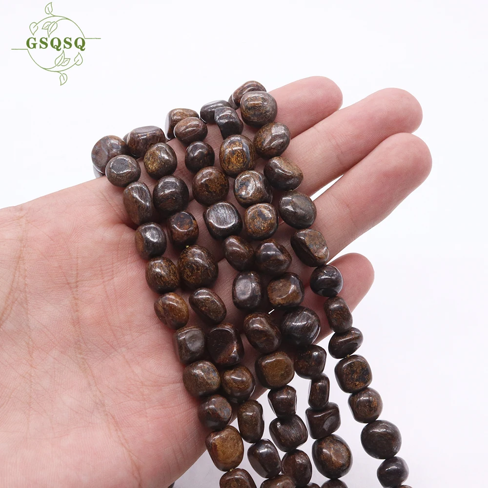 Polished Irregular Bronze Stone Loose Beads Natural Quartz Spacer Beads Are Used Make Jewelry DIY Necklaces Earrings Bracelets