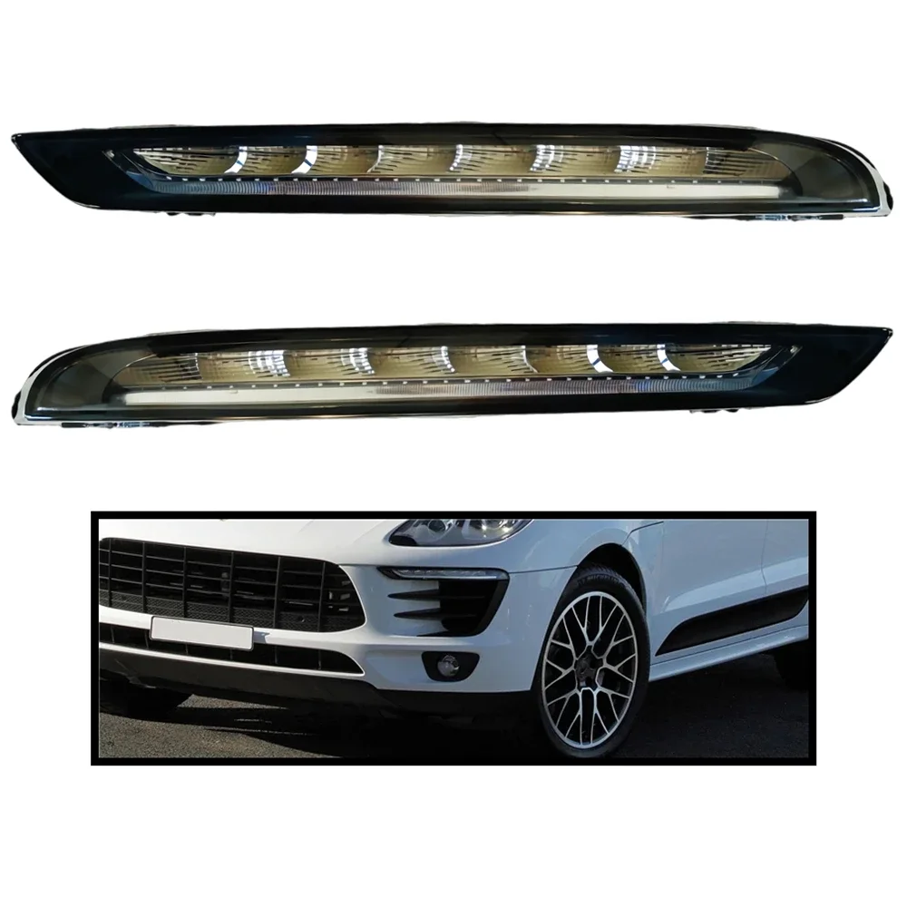 

1Pc LED Daytime Running Light For Porsche Macan 2.0T 3.0T 2014 2015 2016 2017 Day Light Turn Signal Headlight Spare Parts