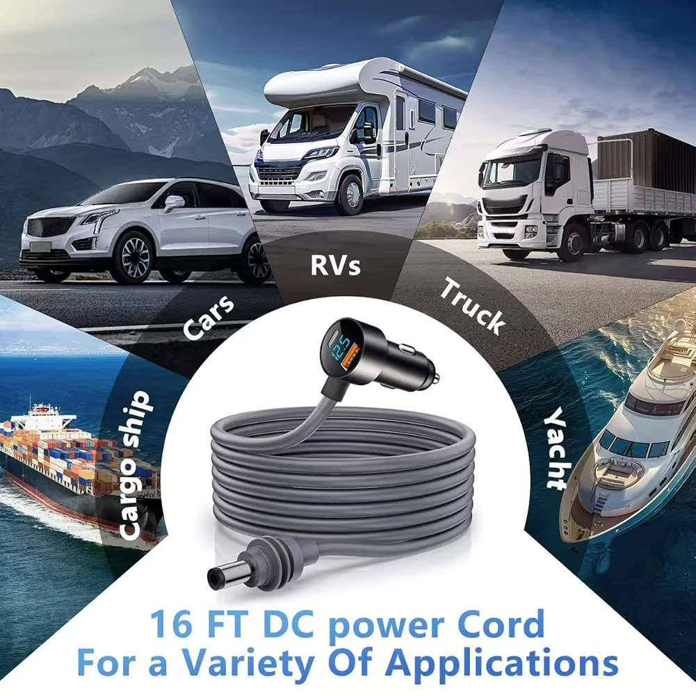 Fast Charging 3-in-1 DC Cable For Starlink For QC3.0 And PD3.0 USB Ports 12V To 24V Waterproof Power Supply For Cars