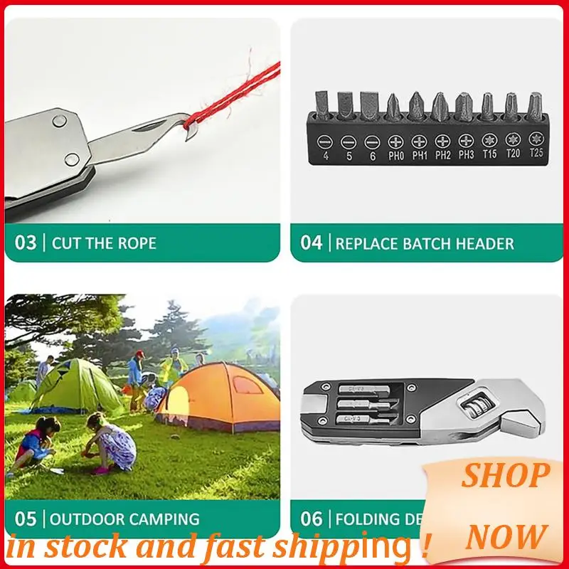 

Adjustable Wrench Replaceable Screwdriver Head Portable Household Tool Set Kit With Storage Bag HOT!