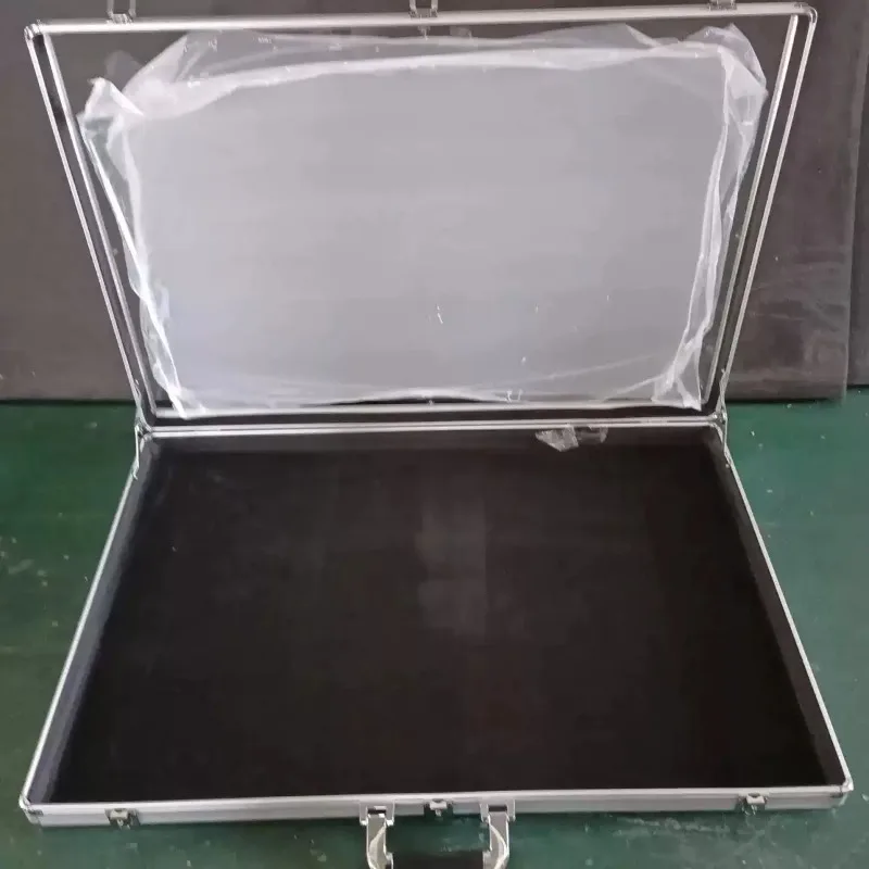 Lockable Silver Aluminum Acrylic Display Case, Portable TCG Card Storage Stand for Trade Show