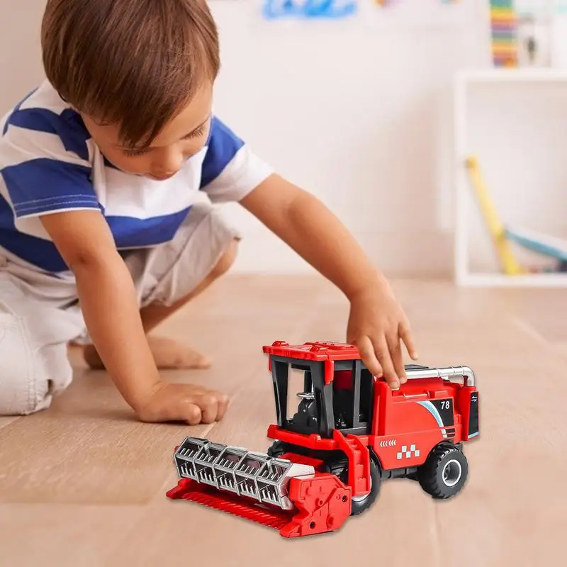 Push And Go Vehicles Small Construction Trucks Car Toys Simulation Harvester Model Toy Kids Play Trucks Friction Powered For